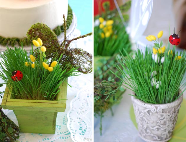 party decor 4 grass, bugs, party decor