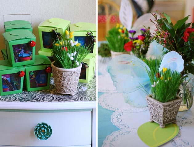 party decor 6 favor boxes, table decor