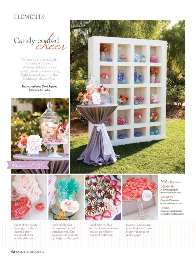 A Sweet Addition Candy Buffet Photoshoot Exquisite Weddings Magazine Spring 2012